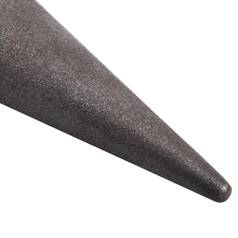 Close-up of the tip of an Anvil Mandrel Forming Cone For 1 Inch Hardy Hole, Metal Shaping Tool For Forge Or Vise, durable steel texture.
