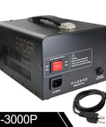 Beefy 3000 Watt Voltage Converter Transformer with US plug and handle, shown with power cord included.