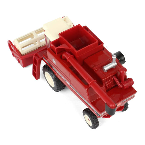 Top view of International Harvester 1460 Combine Die Cast Model One Sixty Fourth Scale with rear wheel assist