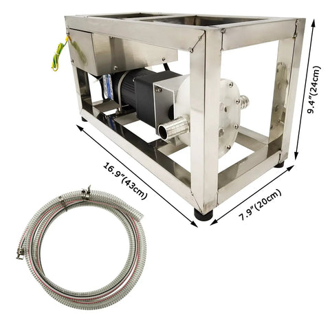 Lgxenzhuo Gear Pump For Viscous Liquid Transfer 5.7L Min Flow 60 Rpm 110v with stainless steel frame and hoses.
