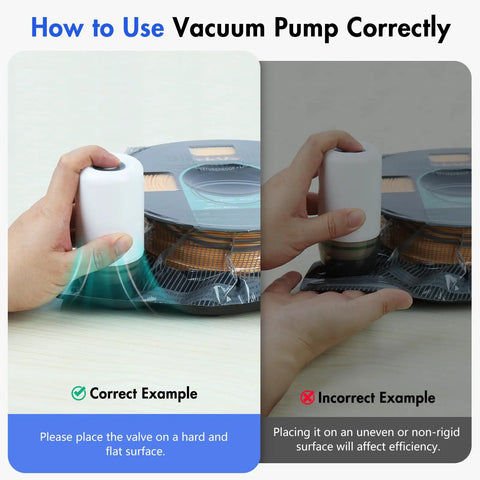 How to Use Reusable Vacuum Storage Bags For 3D Filament Top Tier Kit With Hand Pump And Clips correctly on a flat surface.