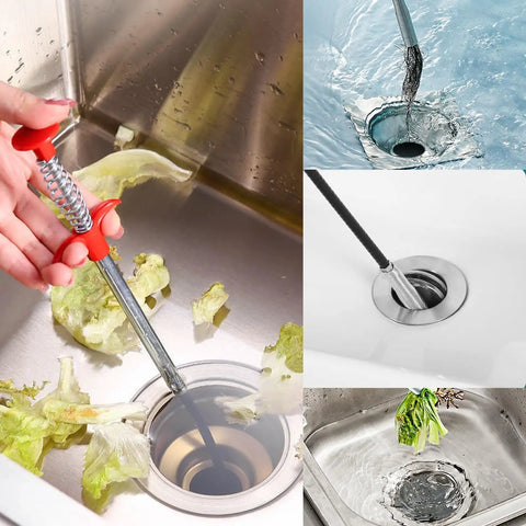 118 Inch Flexible Drain Cleaning Snake Grabber Reacher Tool For Clogged Sinks, Toilets, Tubs, And Gutters, Hair And Debris Removal In Tight Corners With Bendable Spring Design For Easy DIY Home Plumbing