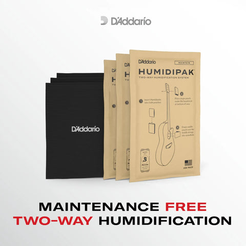 Guitar Humidifier Pack With Two Way Humidification System For Automatic Humidity Control In Your Case Includes Three Packets