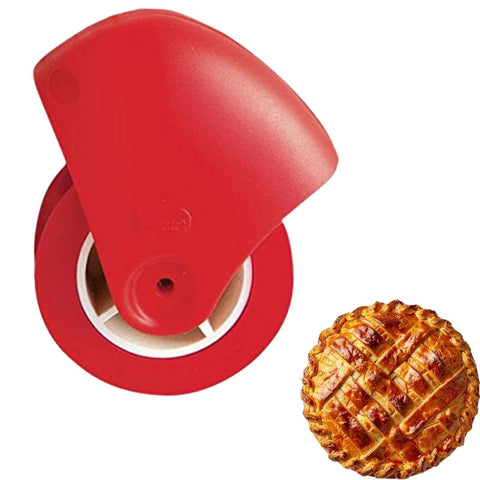Red pastry wheel crust cutter with lattice top design; Amazon kitchen tool
