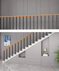 Step Up Your Game With These Next Level Wrought Iron Railing Spindles, Heavy Duty Floor Mount Posts in modern staircase design.