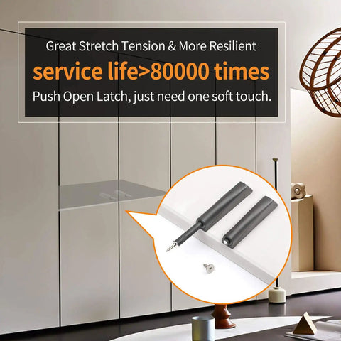 Straight Up Zero Hassle Magnetic Push Open Latches For Cabinets And Drawers Dark Grey Recessed Touch Release Hardware Flat Front Doors 4 Pack close-up of latches with screws.