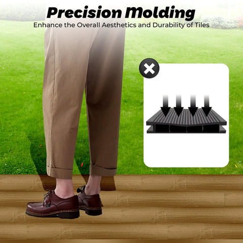 Person standing on walkway using Concrete Molds 2 Pack Walk Path Paver Molds 23.42 x 7.48 x 1.77 Inches with wood grain pattern.
