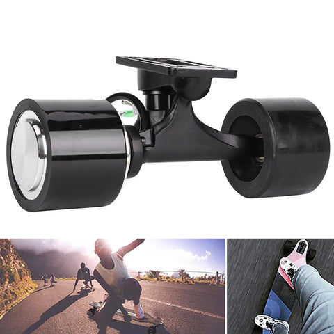 High Efficiency 74mm Single Drive Scooter Hub Motor Kit With Remote Control for Electric Skateboard, black wheels.