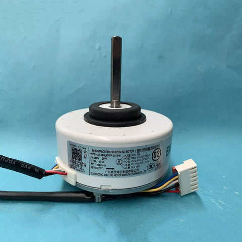 20W Brushless DC Air Conditioning Fan Motor For WZDK20-38G ZKFP-20-8-6 OEM Replacement on blue background