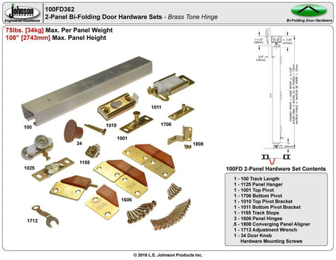 Beefy Heavy-Duty Bi-Fold Closet Door Hardware Kit components with steel pivot hangers and tricycle design for solid core doors.