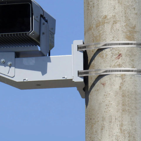 Adjustable Sign Mounting Brackets For Large Poles, Fits 4 To 15 Inch Metal Street Sign Poles, Heavy Duty Pole Bracket Hardware With 2 Straps