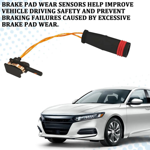 Mercedes Benz Brake Pad Wear Sensor Kit 4 Pack Heavy Duty Front And Rear For E350 E500 C300 C350 Models W211 W220 W204 W203 CLK320 CL500 CL600 With Alarm Line OEM 2115401717 2205400617 Compatibility in package with car.