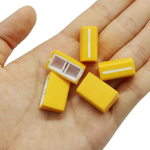 5 Pack Universal Yellow Fader Caps For DJ Mixers Replacement Slider Potentiometer Knobs on hand