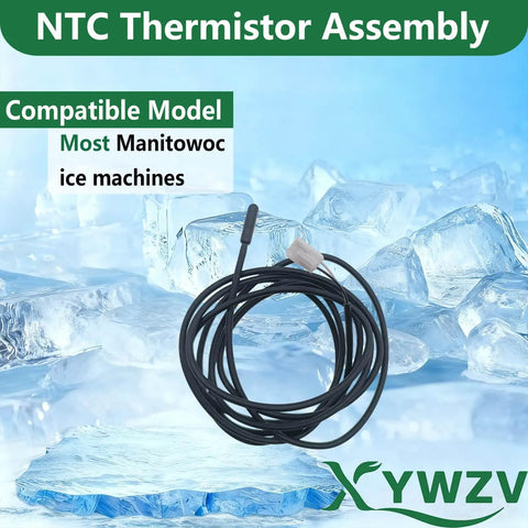 Thermistor Assembly NTC Sensor For Ice Machines Pro Grade IP68 Waterproof Temperature Probe with wire, fits Manitowoc ice machines.