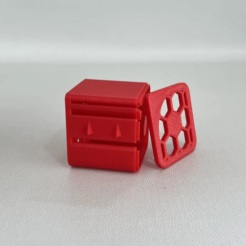 Red Pro Grade Label Dispenser Storage Box For Desk Organization, Space Saving Label Organizer Container for labels