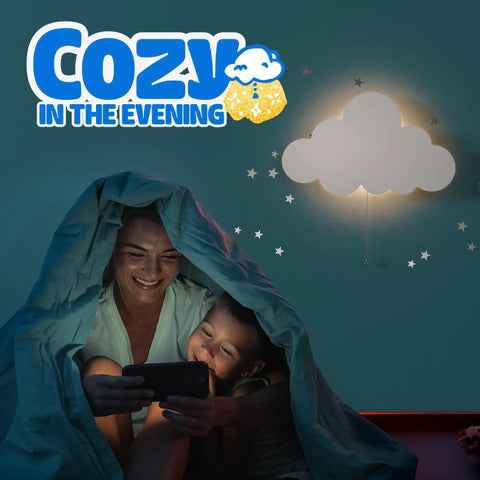 Floating Cloud Wall Lamp For Baby Nursery And Kids Room Battery Operated Cordless Night Light That Hangs Kid Approved
