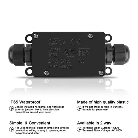 Outdoor Waterproof 2 Way PG9 Electrical Junction Box For Underground Cable Lines And Wires Pro Grade Protection And Easy Install IP65 Rated Weatherproof Connector Box For Horizontal Or Vertical Mount Underground with IP65 rating and durable construction.