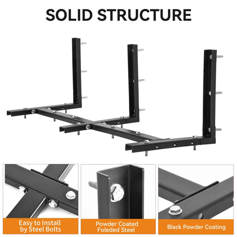 Badass Underbody Truck Box Brackets 15x15 Mount Kit 3 Pack Heavy Duty Folded Steel Rack Mounts Black Powder Coat Corrosion Proof Bed Storage Racks showing solid steel structure with bolts.