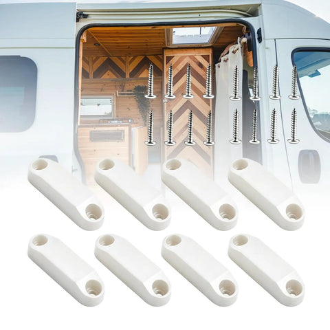 Magnetic Baggage Door Catches And Door Holder For Cabinets And Drawers, Black Finish, No Drill Mounting With Mad Strong Adhesive Backing