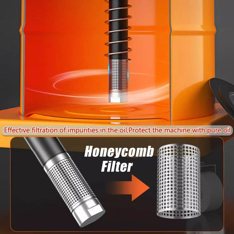 Honeycomb filter of Pro Grade High Pressure Pneumatic Grease Pump With Aluminum Gun And 19 Inch Hose For Construction Machinery