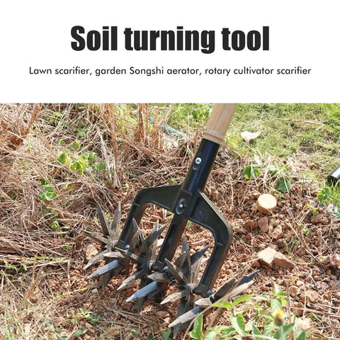 Cordless Cultivator For Lawn And Garden Adjustable Handheld Tiller showcasing soil aeration and tilling in garden
