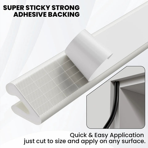 V-shaped foam weatherstripping seal roll, white, 19.7 ft, self-adhesive for exterior front door.