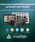 Universal compatibility powered by Matter over Thread with smart home devices, displays, and voice assistants.