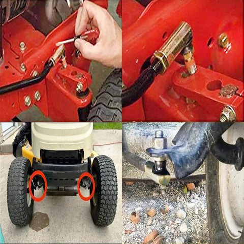 Beefed-Up Tractor Ball Joints Replacement Kit Fits MTD Cub Cadet Troy-Bilt Huskee Toro Lawn Tractors 923-0448 923-0448A 723-0448 723-0448A Easy Plug-And-Play Install For Quick Yard Work, front steering joint kit on red lawn tractor