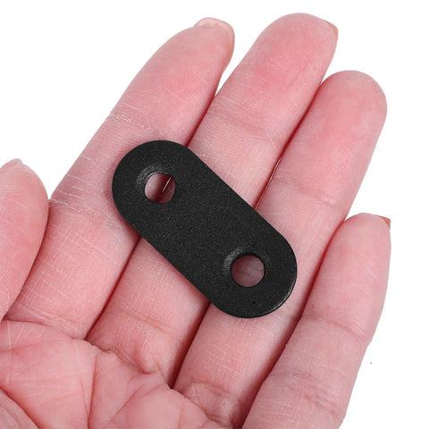 12 Sets Black Stainless Steel Flat Mending Brackets With Screws For Cabinets And Furniture Repair Smooth Burr Free Surface in hand