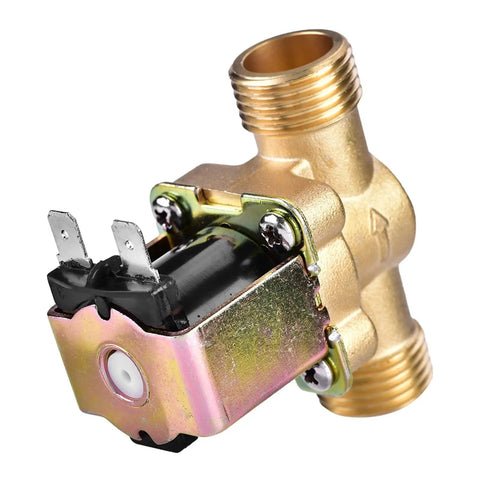 Solid Brass 24 Volt Dc Solenoid Valve For Predictable Water Pressure Setup That Absorbs Pressure Spikes Like A Boss In A Standard 1/2 Inch Port For Easy Hook Ups And Reliable Performance, close-up view showing internal components.