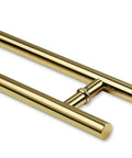 Heavy Duty Back To Back Push Pull Door Handle Set Built Tough 900mm 36 Inches Stainless Steel SUS304 With Solid Standoffs For Wood Timber Glass And Metal Front Doors PVD Finish, showing gold PVD finish and solid standoffs.