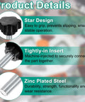 Black M12 Star Clamping Knobs With Nuts And Washers, Heavy Duty Zinc Plated Carbon Steel Thumb Screws, star design for secure grip.