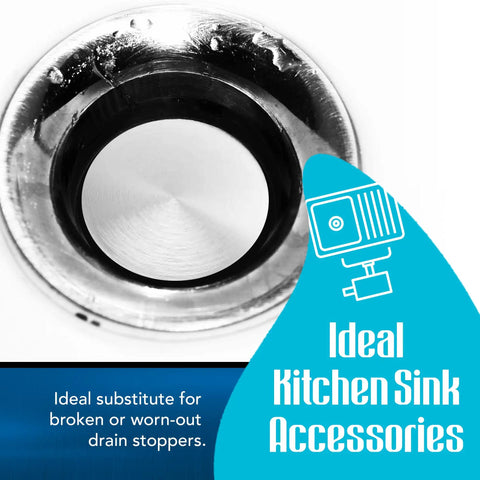 Twist Waste Drain Valve Plunger With O Ring for 3 Tier Sink close-up view in kitchen application.