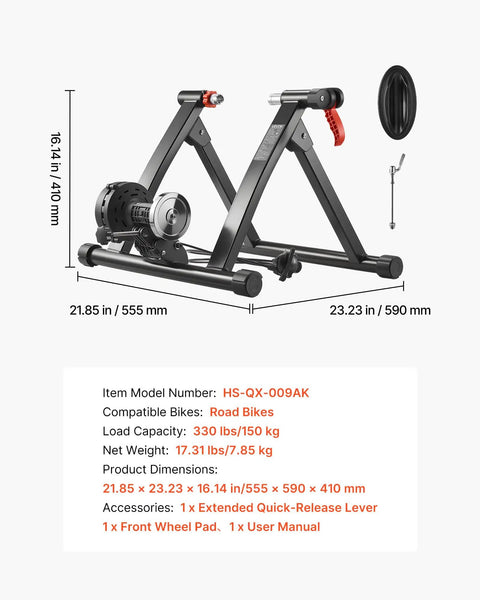Foldable Magnetic Bike Trainer With Six Level Resistance Fits 26 To 29 Inch And 700C Road Wheels Indoor Cycling Stand