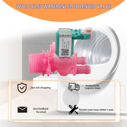 Washer Water Inlet Valve Replacement 120V 60Hz Solenoid For Whirlpool Amana Maytag Front Load Washers No Brainer Install Durable Part You Can Trust Direct Replacement Valve With Easy Fit For Quick DIY Fixes And Long Lasting Performance, pink valve
