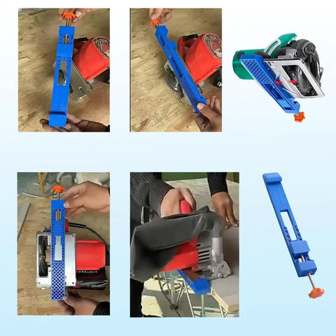 Heavy Duty Adjustable Base Guide For Electric Circular Saw Boost Precision Woodworking Cuts With Perfect Stable Setup For Home Improvement Projects And Crafts Today in use with electric saw.