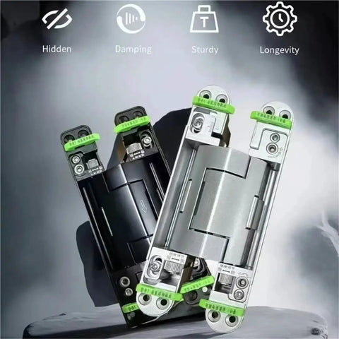 Whisper Quiet Hydraulic Invisible Door Hinge Closer For Wood And Folding Doors with corrosion resistant zinc alloy finish