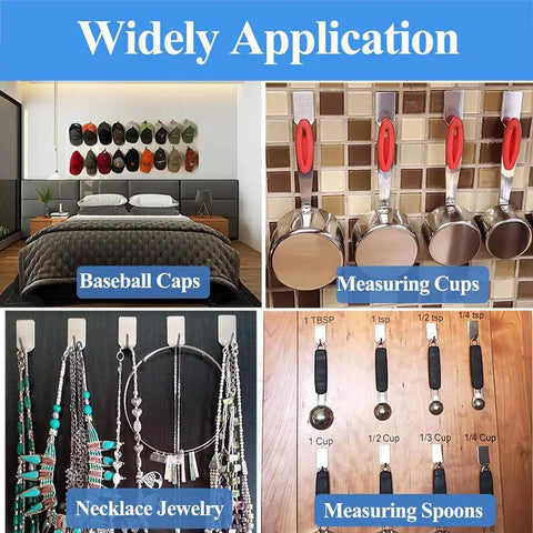 Stick On Hat Hooks For Wall Baseball Cap Rack Stainless Steel Waterproof Adhesive Hooks Heavy Duty Hold Up To 4 Lbs No Drill