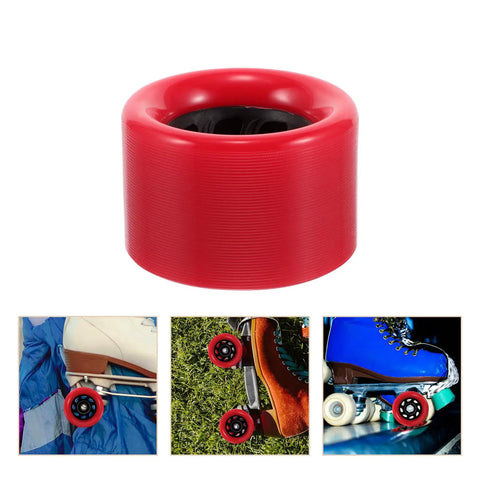 Red 92A Quad Roller Skate Wheels Replacement For Speed Skates Indoor Outdoor Use Grippy Anti Slip PU PP Wheels