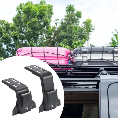 SUV with Heavy Duty Roof Rack Mount Brackets For SUVs And MPVs Gutter Clamp System Drill Free Adjustable Height; luggage secured on top