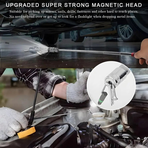 Two Pack Telescoping Magnetic Pickup Tools With Bright LED Light Extendable Magnetic Rods Reach 7.7 To 32.5 Inches And 4.7 To 19.5 Inches A Boss Grabber Kit For Cars Home Garage And Hard To Reach Places used under car engine