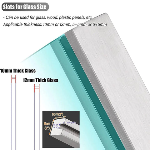 Slots for glass thickness on Built Different Stainless Steel Glass Railing Posts With Square Tube Design And Adjustable Heights.