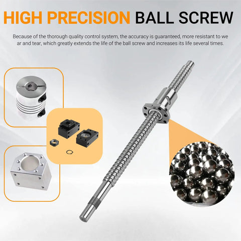 Anti Backlash SFU1605 Ball Screw 250mm With Ball Nut And BK12 BF12 End Supports For CNC Routing And Grinding Machines