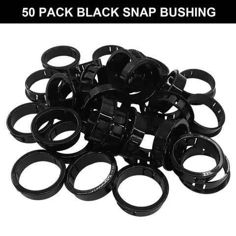 One And A Half Inch Round Cable Snap Bushing Grommet Black 50 Pack Easy Snap Fit Plastic Hole Plugs