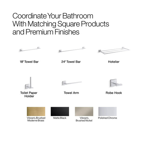 Sleek Square Wall Mounted Toilet Paper Holder In Polished Chrome Premium Metal Construction Pivoting Roll Easy Install