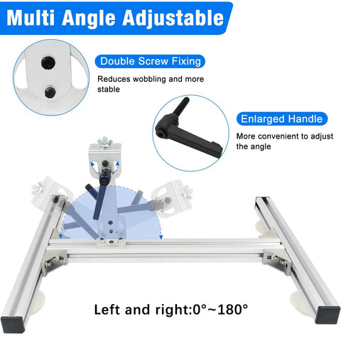 Heavy Duty 24V Telescopic Linear Actuator With Adjustable Stroke frame showing multi-angle adjustability and double screw fixing