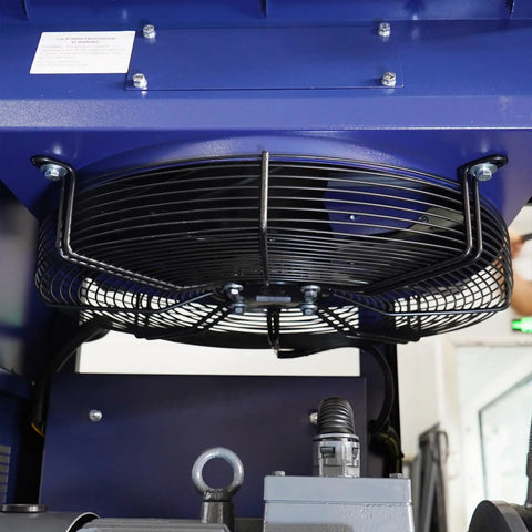 30HP Rotary Screw Air Compressor Pump 123 CFM At 125 PSI 460V Three Phase Industrial System fan mounted above compressor motor