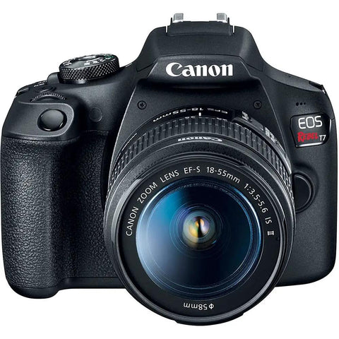 Rebel T7 DSLR Camera Kit With 24.1MP APS C Sensor And EF S 18 55mm And 75 300mm Lenses Full HD 1080p Video front view