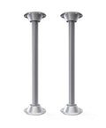 SurFit 27 Inch RV Table Leg System Two Complete Leg Sets Surface Mount Silver With Aluminum Floor And Table Bases Durable Non Mechanical Locking Fixed Steel Legs With Capped Ends Powder Coated Bases For Easy RV Furniture Setup