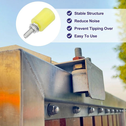 4 Pack Sliding Gate Guide Rollers Nylon Wheels For Doors And Gates, Universal Pulley Wheel System, installed on metal gate
